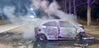 San Martín: un hombre murió tras chocar contra un árbol e incendiarse su auto