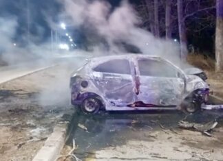 San Martín: un hombre murió tras chocar contra un árbol e incendiarse su auto