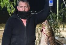El Carrizal: un vecino logró sacar una carpa de más de 33 kilos y es furor en redes